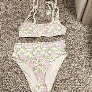 Roller Rabbit Floral Bikini Set in Purple and Green